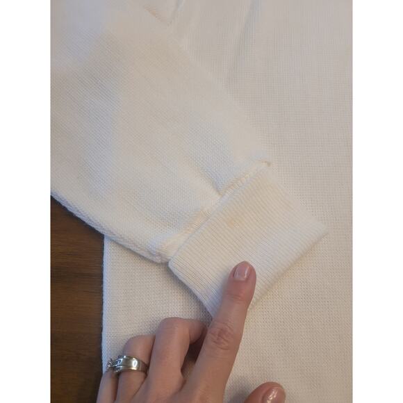 🧶 VTG IZOD 90s Grandpa Cardigan – Men’s XL – Ivory White Knit Sweater –USA Made - Picture 8 of 9